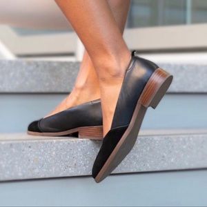 BETABRAND Leather City Skimmers Black Flats Size 10